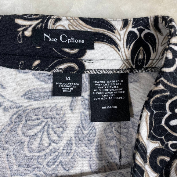 Nue Options Woman's Zipper Back Damask Stretch Pencil Skirt Sz 14 - Picture 4 of 4